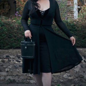 Collectif Mainline Salem Mesh Swing Dress  UK 18 (U.S. 14) Black Sheer NWOT